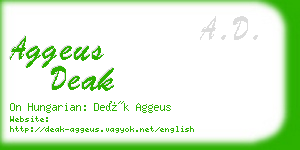 aggeus deak business card